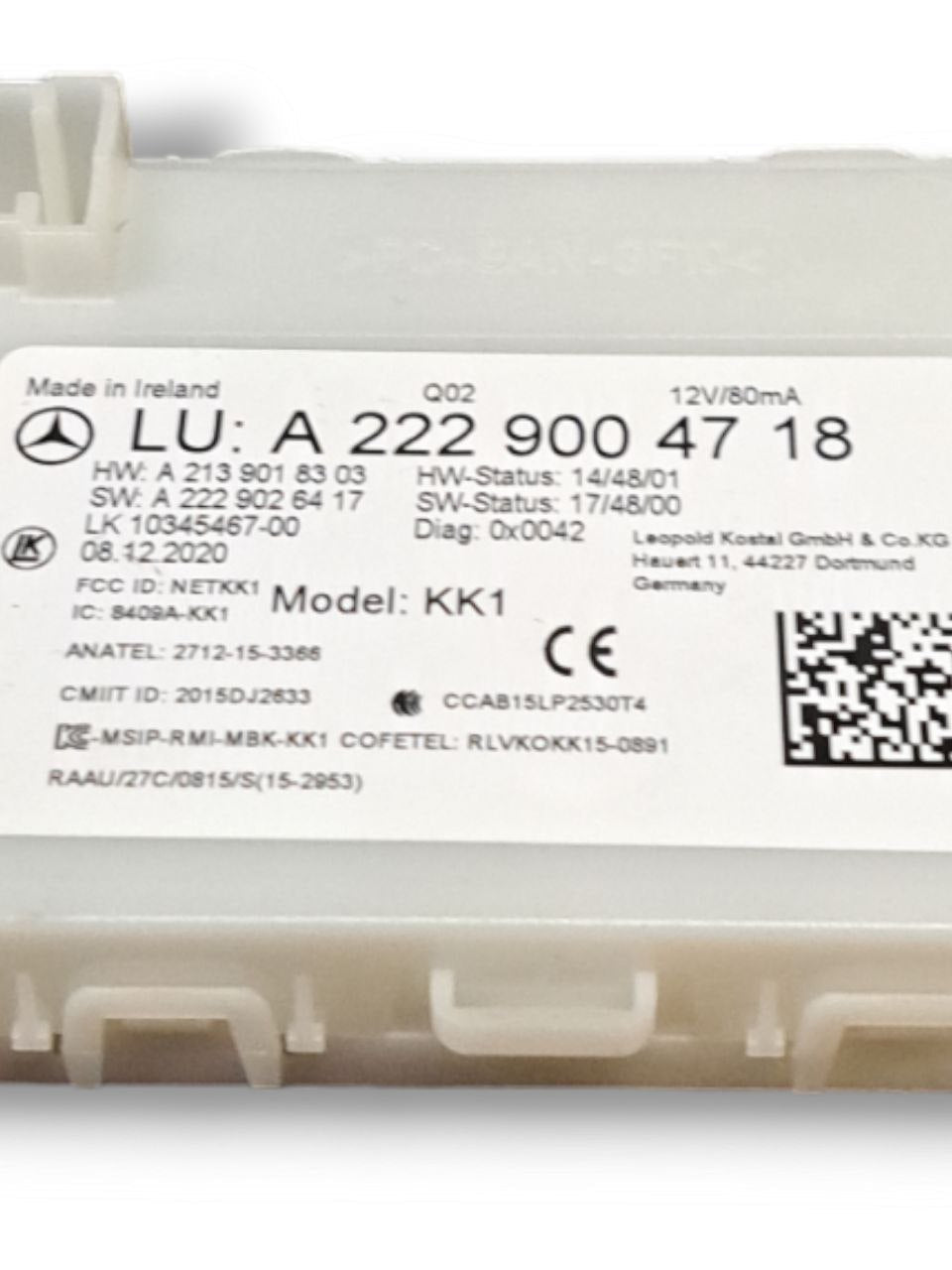 Centralina Keyless Mercedes - Benz GLC C253 COD:A2229004718 (2016 - 2023) - F&P CRASH SRLS - Ricambi Usati