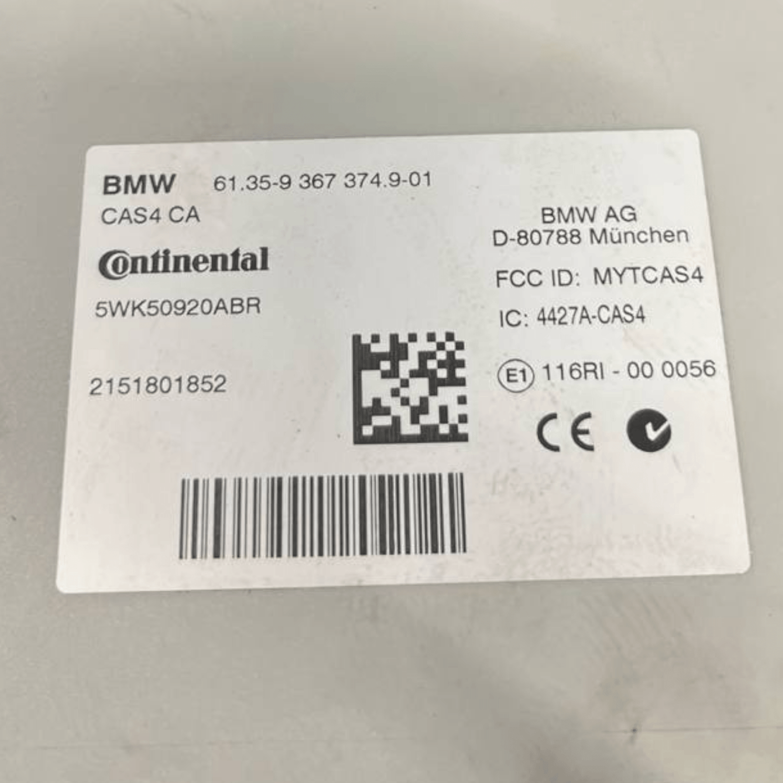 Centralina / Modulo Comfort Bmw Serie 6 Gran Coupè F06 (2012 al 2018) cod: 5WK50920ABR - F&P CRASH SRLS - Ricambi Usati