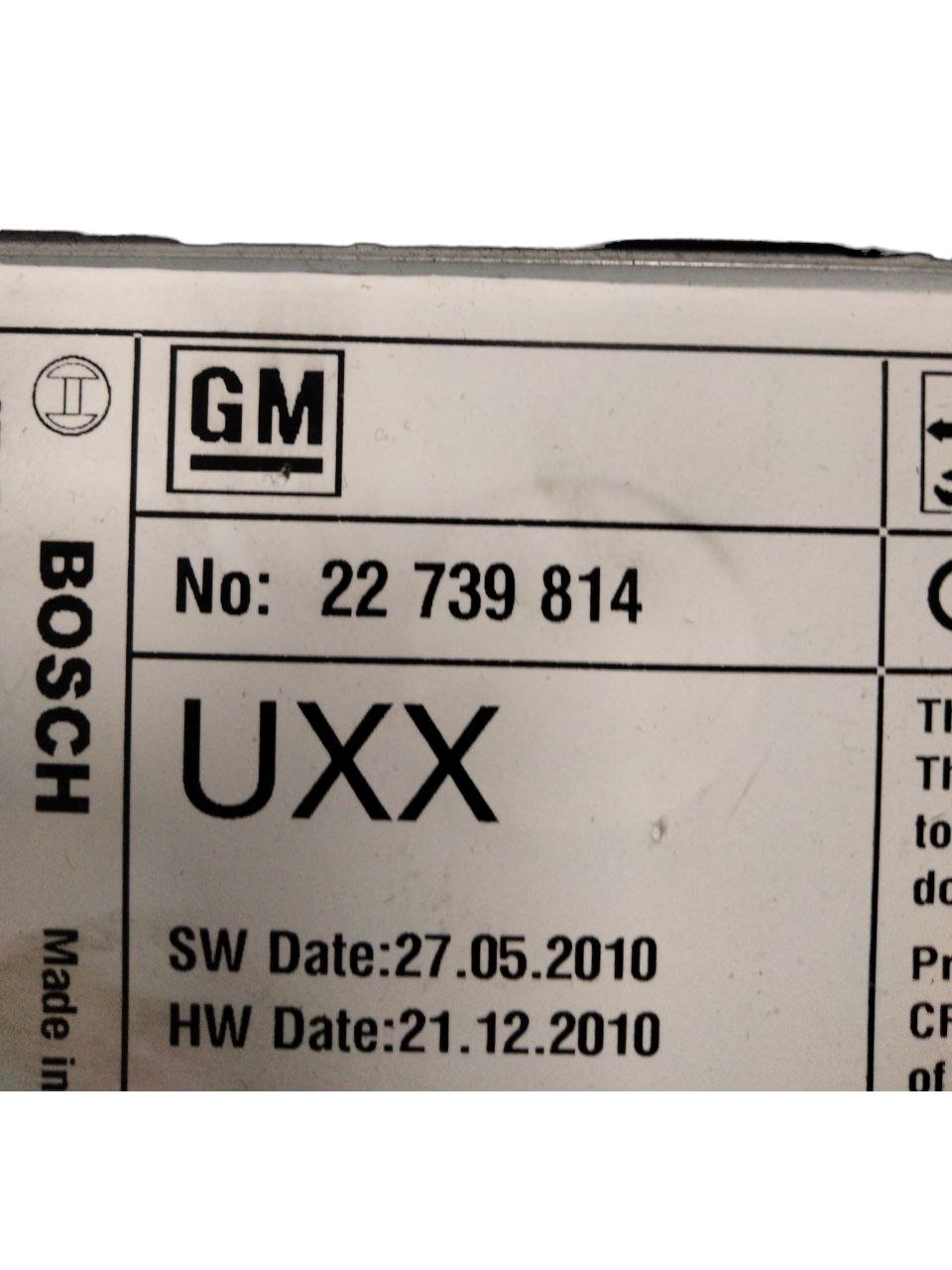 Centralina navigatore Opel Insignia A (2008-2017) cod.22739814 - F&P CRASH SRLS - Ricambi Usati