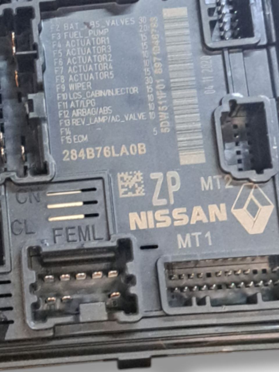 Centralina Portafusibili / Scatola Fusibili Nissan Juke F16 1.0 Benzina (2020) COD:284B76LA0B - F&P CRASH SRLS - Ricambi Usati