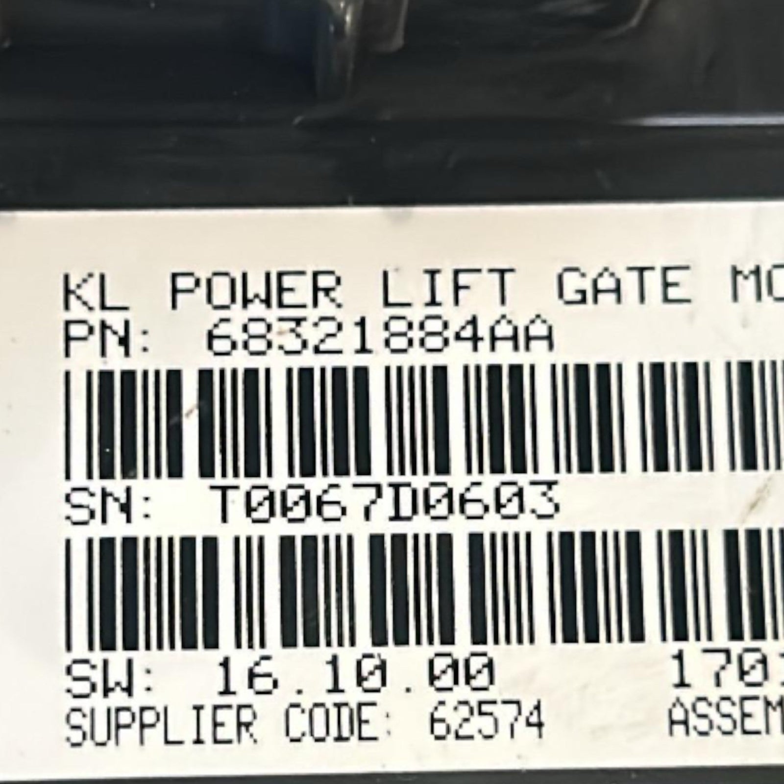 Centralina Portellone Posteriore Jeep Cherokee (KL) cod.68321884AA (2013 > 2023) Cofano Posteriore - F&P CRASH SRLS - Ricambi Usati