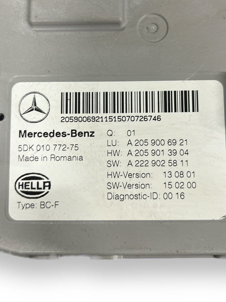 Centralina Scatola Porta Fusibili Mercedes - Benz Classe C W205 2.2 Diesel COD:A2059006921 (2014 - 2021) - F&P CRASH SRLS - Ricambi Usati