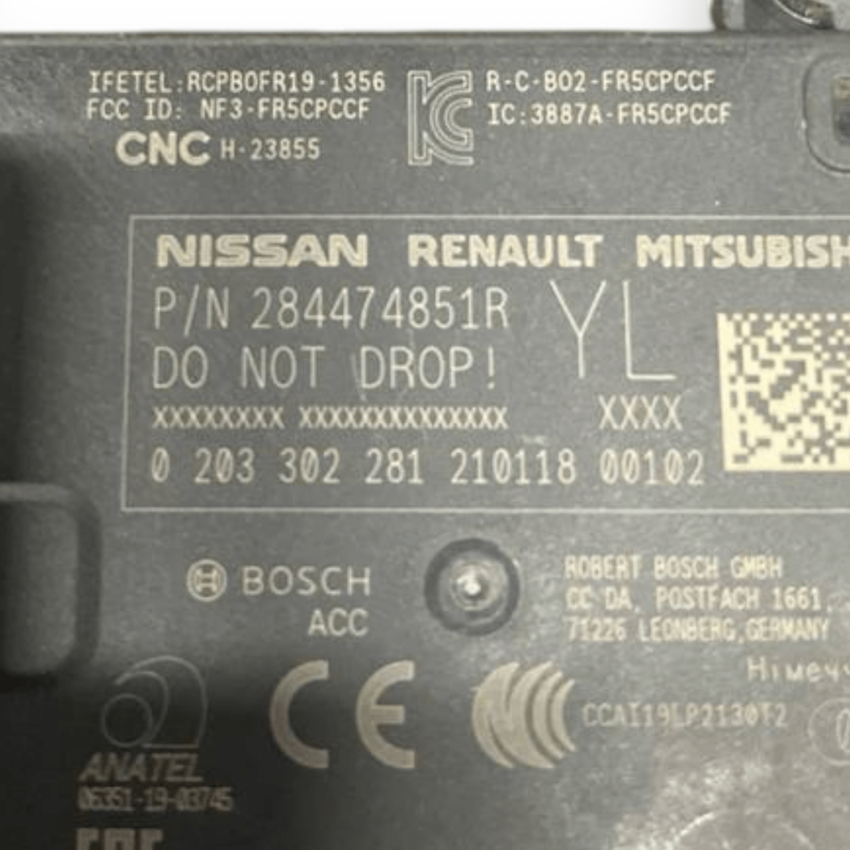 Centralina / Sensore Radar Distanza Renault Kangoo III (2021 - ) cod: 284474851R - F&P CRASH SRLS - Ricambi Usati