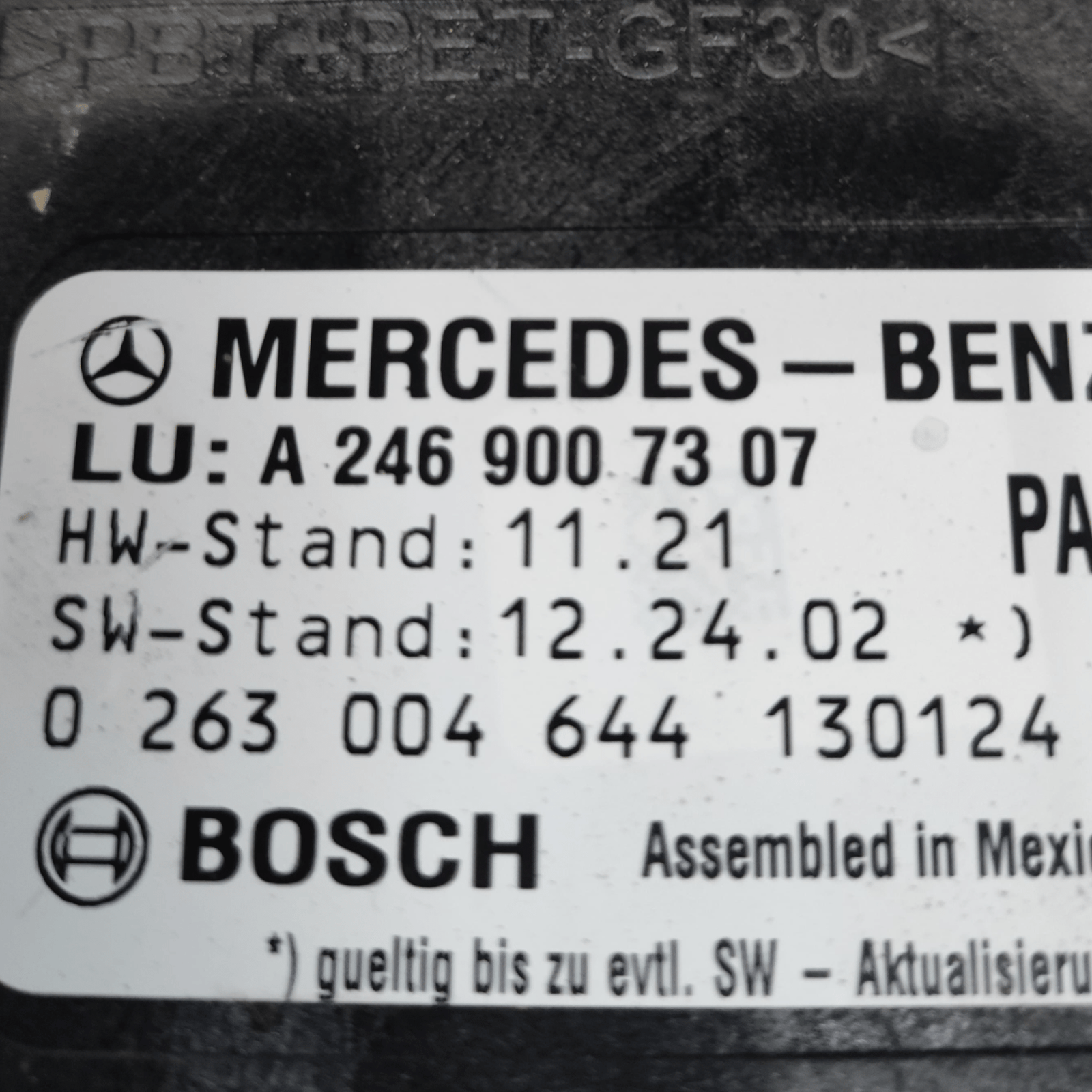 Centralina Sensori Parcheggio Mercedes Classe B W246 COD: A2469007307 (2011 - 2018) - F&P CRASH SRLS - Ricambi Usati