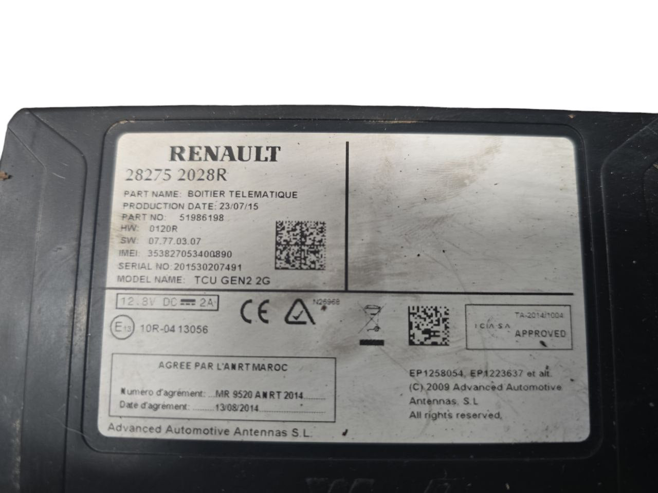 CENTRALINA TCU RENAULT KADJAR (2015 - 2022) Cod : 282752028R - F&P CRASH SRLS - Ricambi Usati