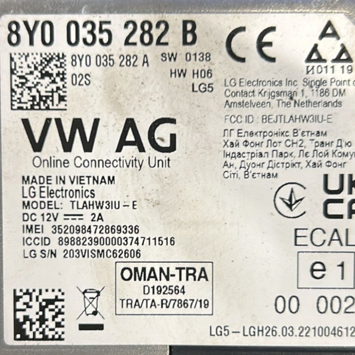Centralina vivavoce audi a3 8y cod:8Y0035282B (2021 >) - F&P CRASH SRLS - Ricambi Usati