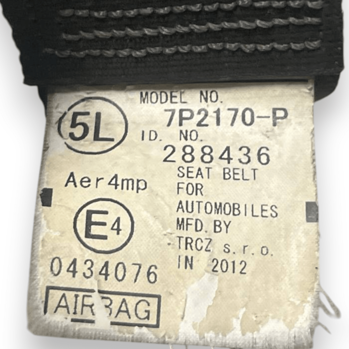 Cintura di Sicurezza anteriore destra (dx) Peugeot 107 (2005 al 2014) cod: 7P2170 - P - F&P CRASH SRLS - Ricambi Usati