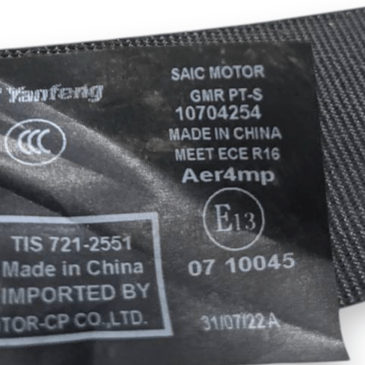 Cintura di Sicurezza posteriore destra (dx) MG ZS EV (2017 - ) cod: 10704254 - F&P CRASH SRLS - Ricambi Usati