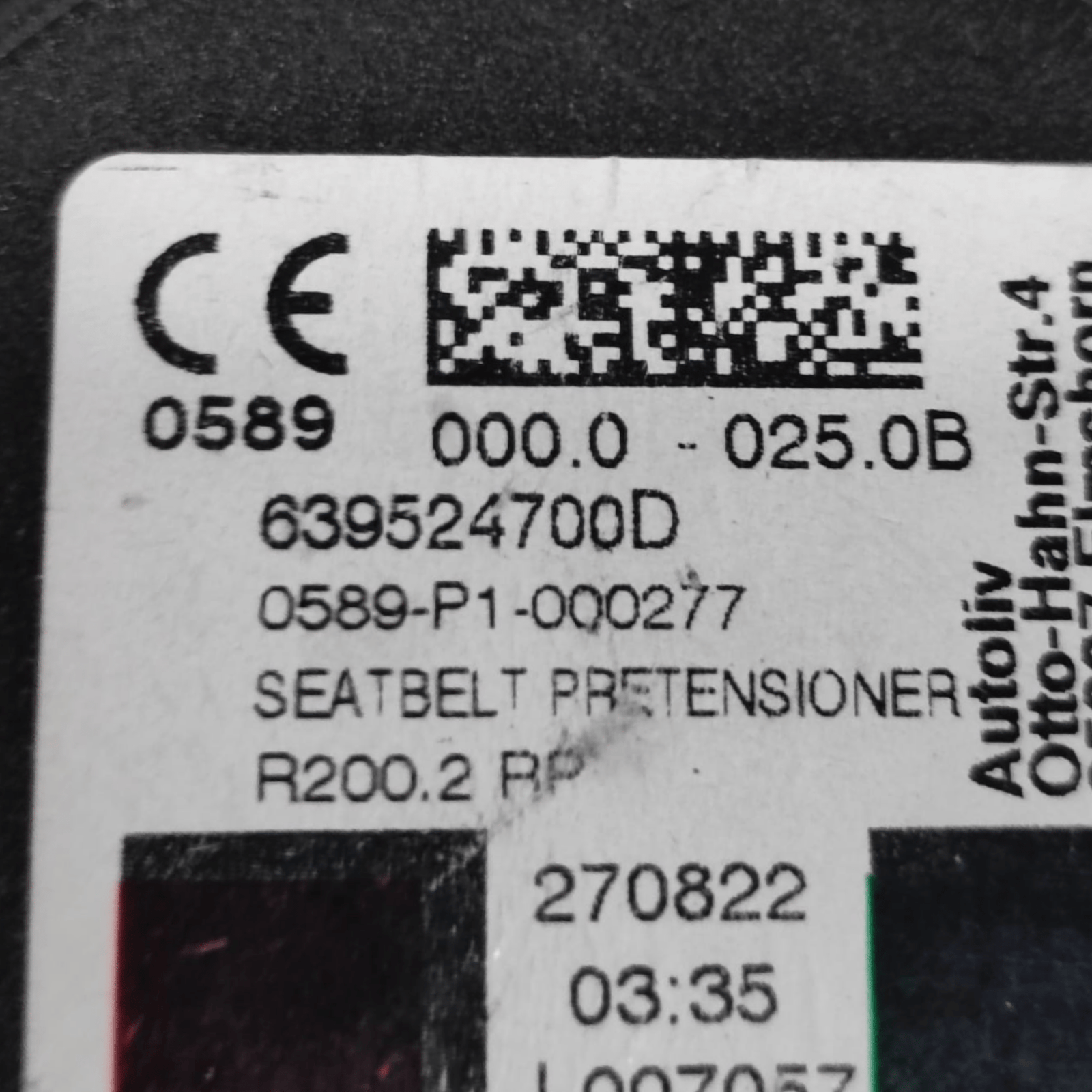 Cintura Di Sicurezza Posteriore Destra Renault Captur II COD: 639524700D (2019 - ) - F&P CRASH SRLS - Ricambi Usati
