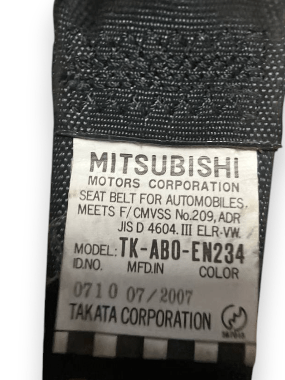 Cintura di sicurezza posteriore sinistra (sx) Mitsubishi Pajero V80 (2006 al 2021) cod: TK - AB0 - EN234 - F&P CRASH SRLS - Ricambi Usati