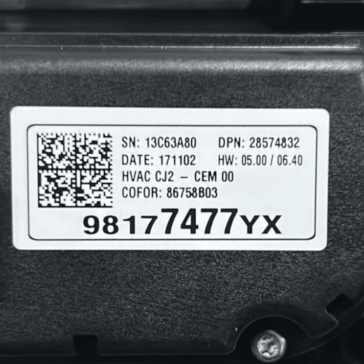 Comandi Clima Automatico Opel Grandland X cod:98177477YX (2017 >) - F&P CRASH SRL - Ricambi Usati