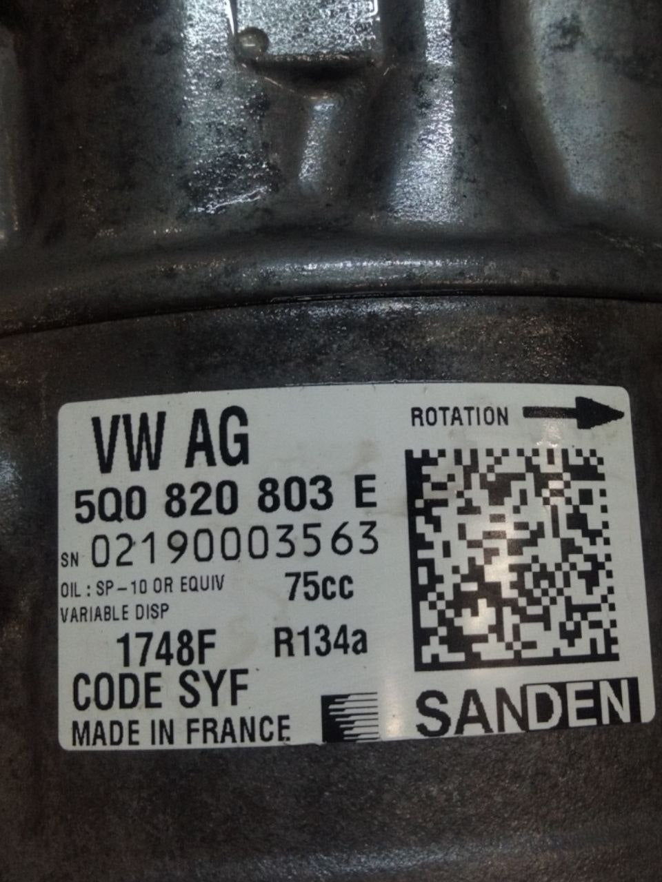 Compressore Aria clima Seat Ibiza 1.2 Benzina (2015-2017) COD:5Q0820803K - F&P CRASH SRLS - Ricambi Usati