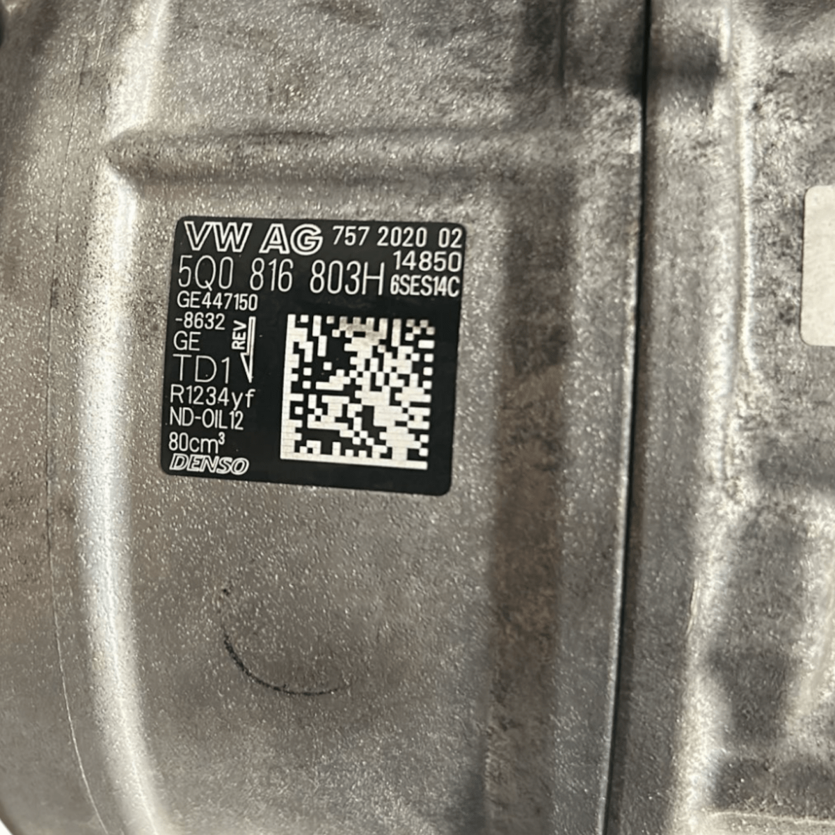 Compressore aria condizionata audi a3 1.6 diesel cod:5Q0816803H (2012 > 2020) - F&P CRASH SRLS - Ricambi Usati