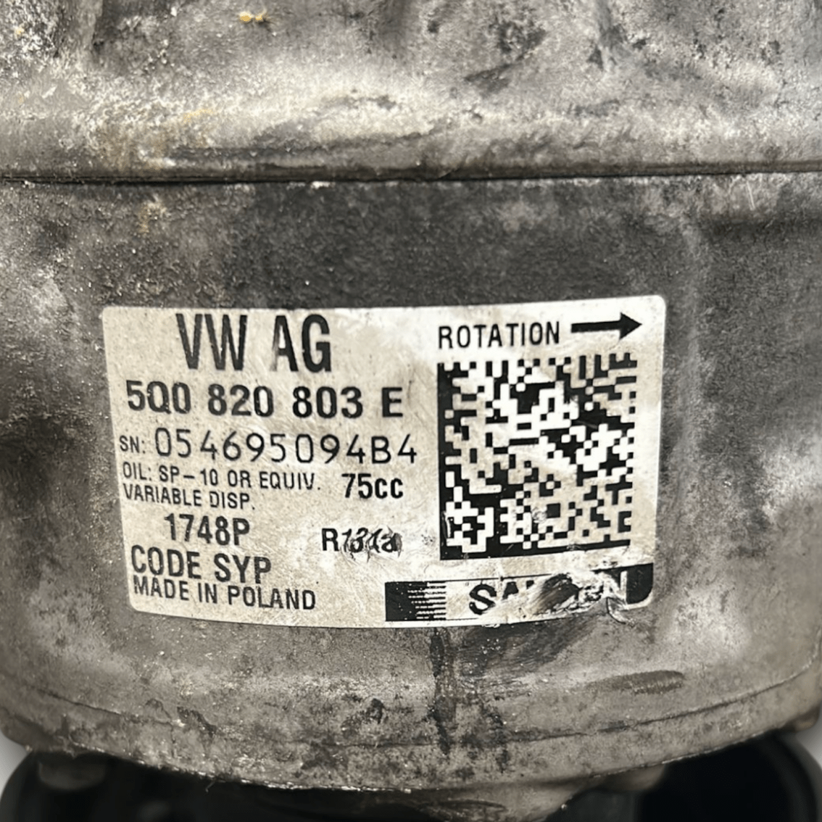Compressore aria condizionata audi a3 1.6 diesel cod:5Q0820803E (2012 > 2020) - F&P CRASH SRLS - Ricambi Usati