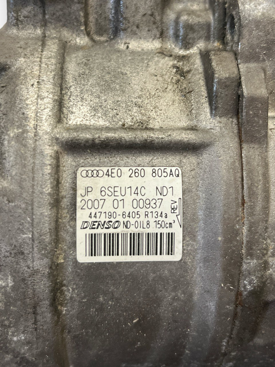 Air Conditioning Compressor Audi A8 D3 4.2 Diesel (2002 to 2010) code: 4E0260805AQ - F&P CRASH SRLS - Used Spare Parts