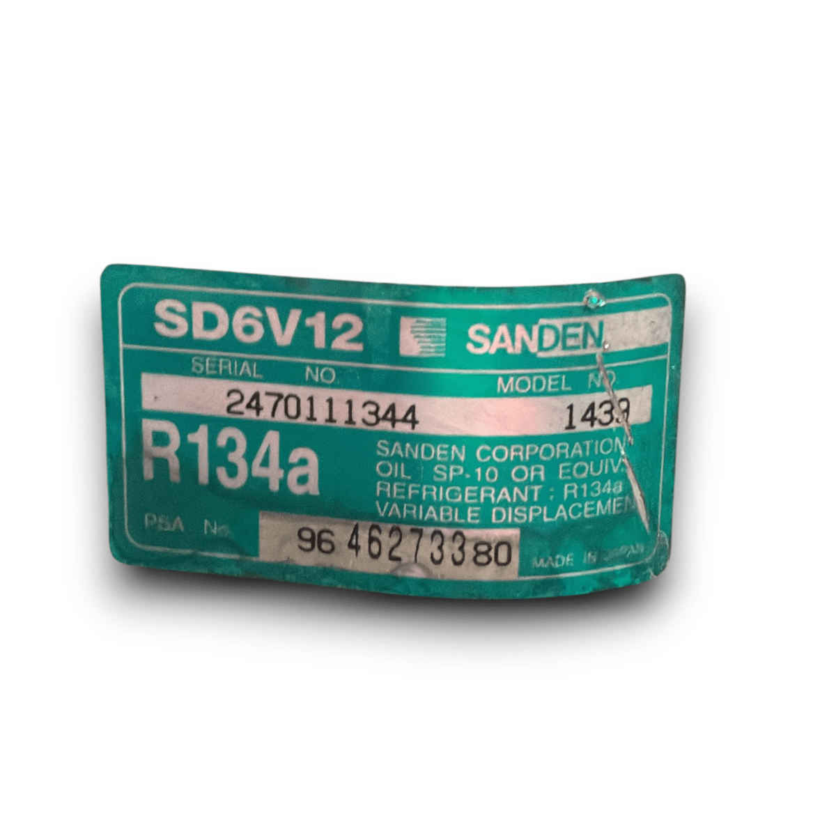 Compressore aria condizionata citroen c3 1.2 benzina cod : 9646273380 (2016 - 2023) - F&P CRASH SRL - Ricambi Usati