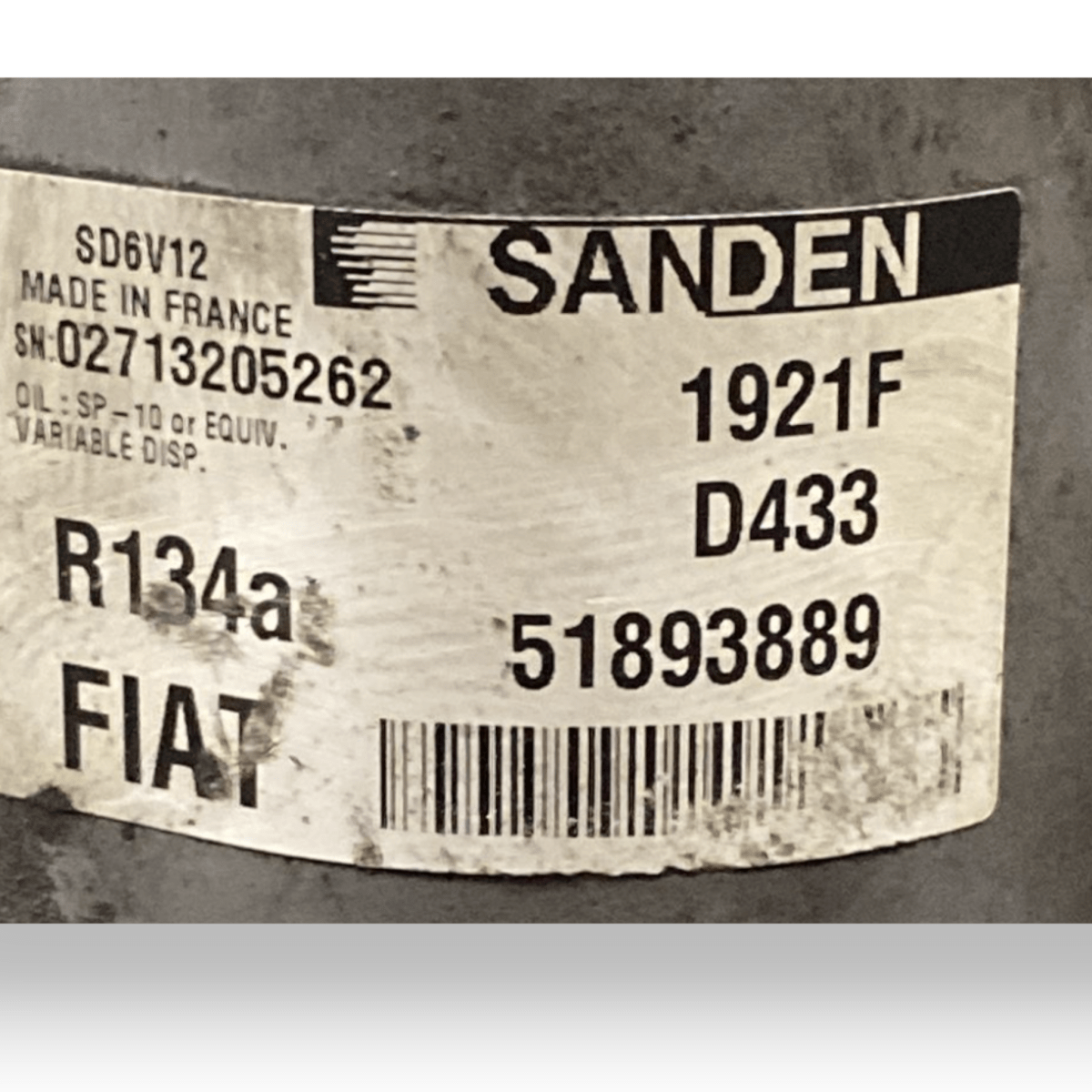 compressore aria condizionata clima fiat grande punto 1.3 diesel cod:1921f (2005 - 2018) - F&P CRASH SRL - Ricambi Usati