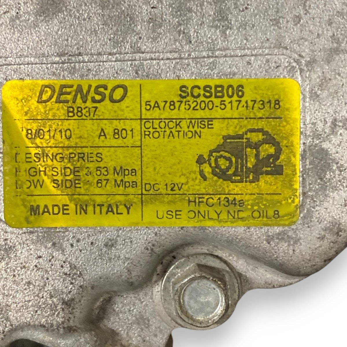 Compressore aria condizionata Fiat 500 (2007 - 2015) Cod: SCSB06 - F&P CRASH SRL - Ricambi Usati