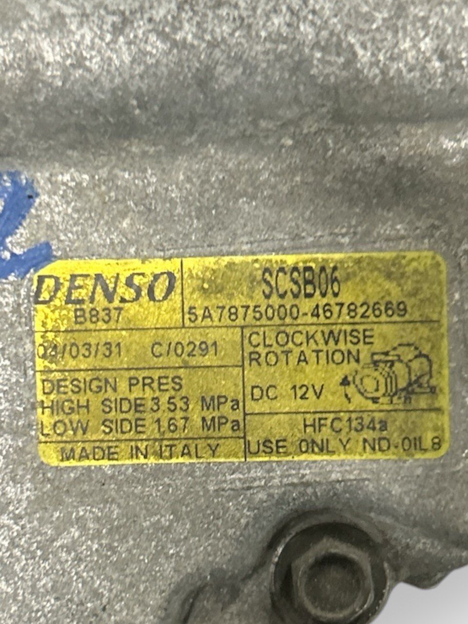 Compressore Aria Condizionata Fiat Idea 1.2 Benzina (2003 > 2011) cod . 46782669 - F&P CRASH SRLS - Ricambi Usati