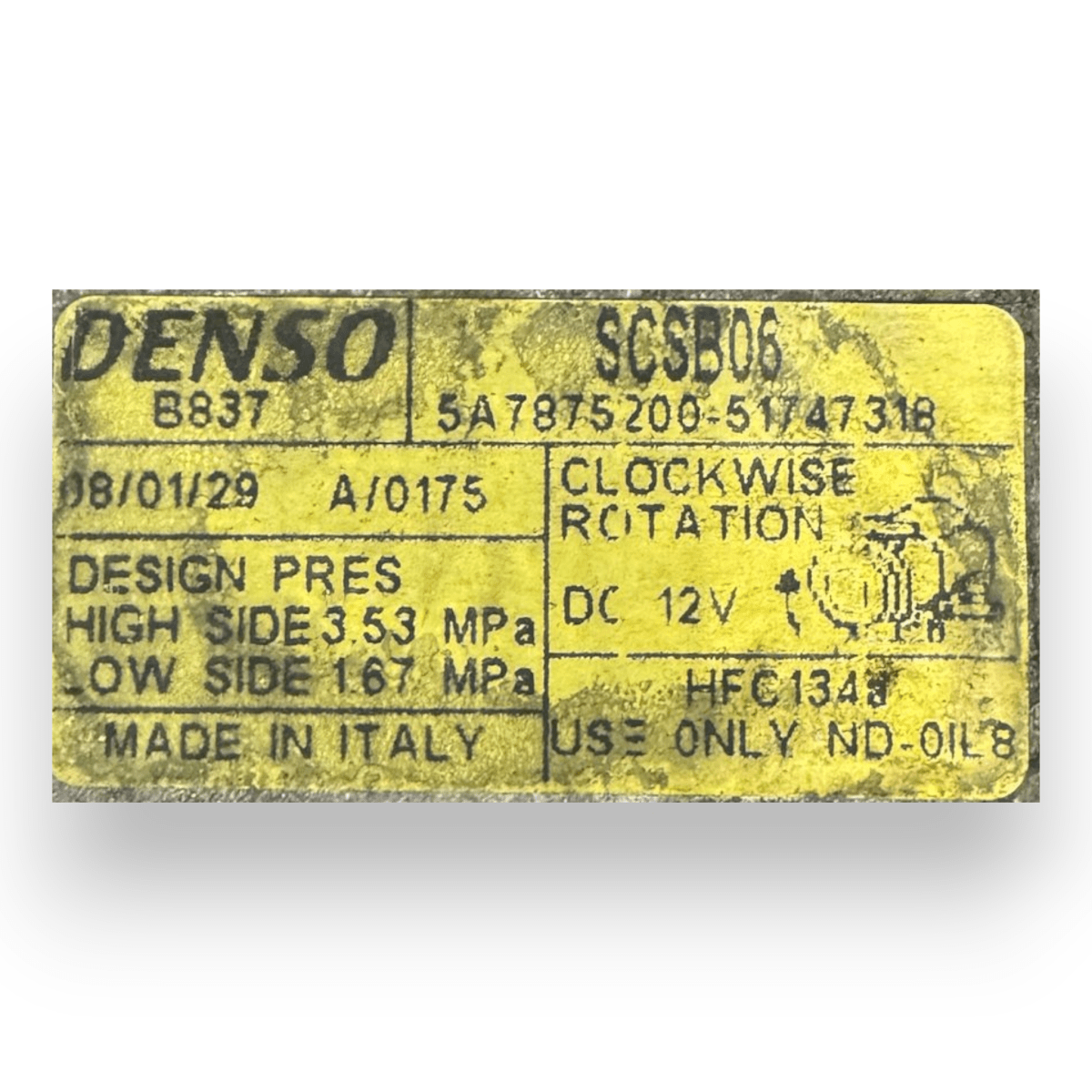 Compressore aria condizionata Fiat Panda (169) 1.2 benzina cod.5A7875200 (2003 - 2012) - F&P CRASH SRL - Ricambi Usati