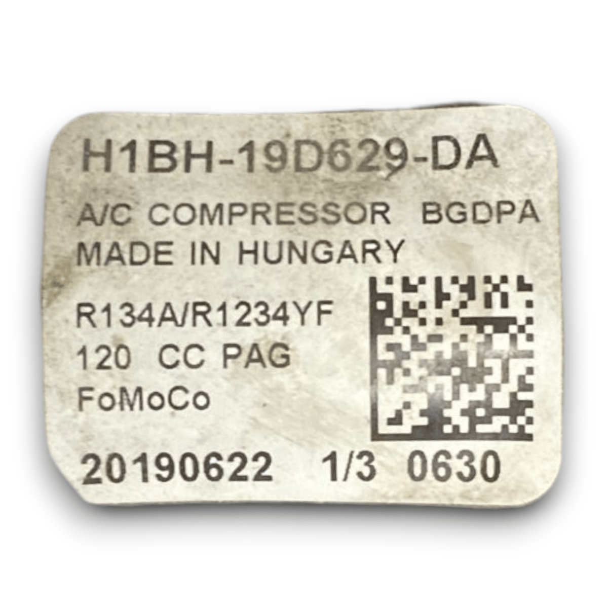Compressore aria condizionata Ford Fiesta VII cod . h1bh - 19d629 - da 1.1 benzina (2017 > 2023) - F&P CRASH SRL - Ricambi Usati