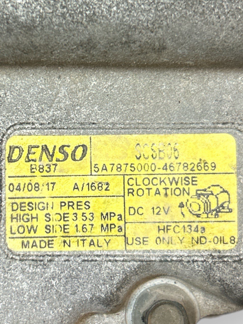 Air Conditioning Compressor Lancia Ypsilon 1.2 Petrol (2004 - 2012) code . 5A7875000 - F&P CRASH SRLS - Used Parts