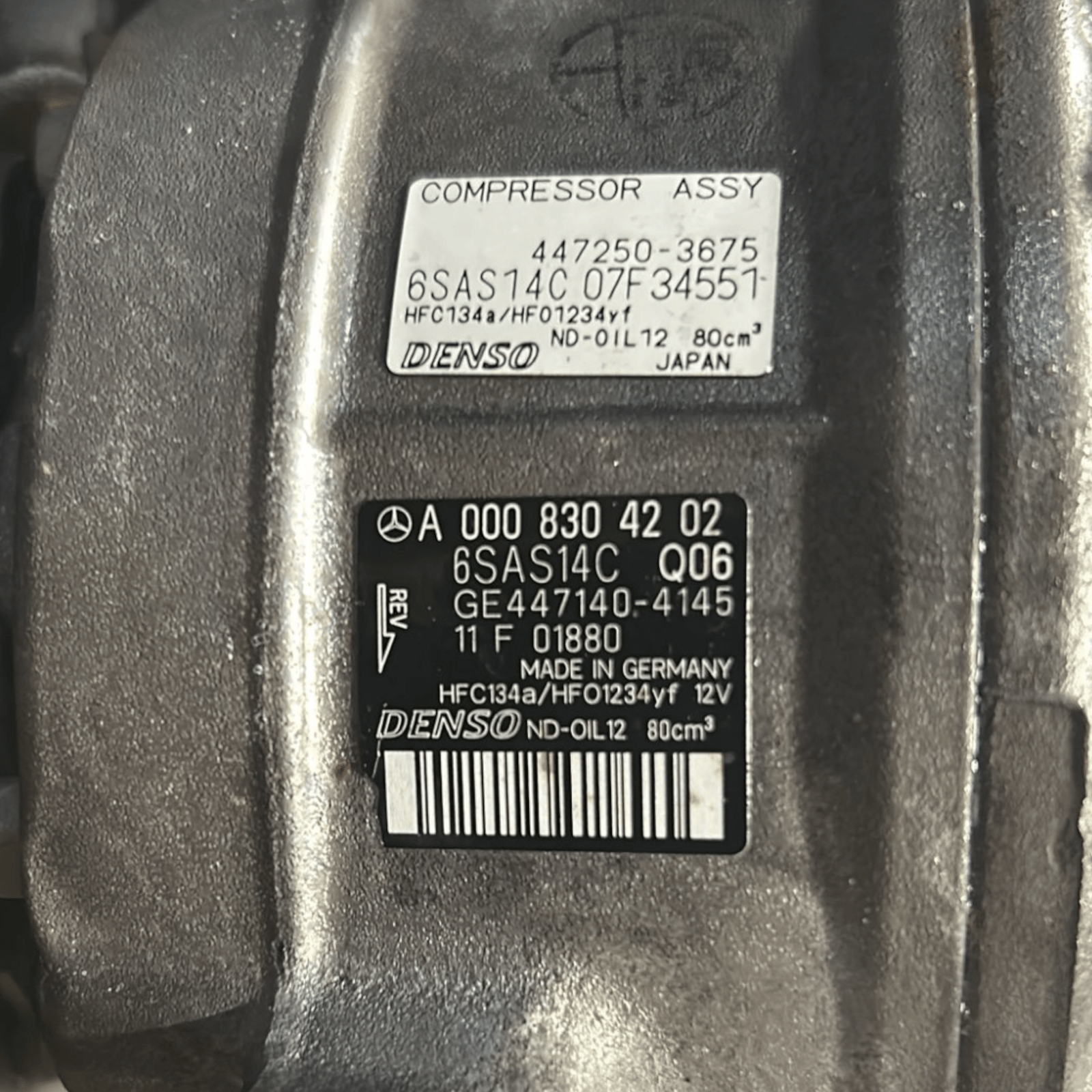 Air Conditioning Compressor Mercedes Benz Class A W177 1.3 petrol code:A0008304202 (2018 >) - F&P CRASH SRLS - Used Parts