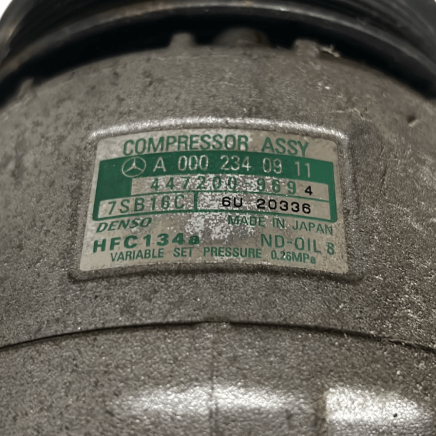 Air Conditioning Compressor Mercedes Benz CLK 2.0 Petrol code:A0002340911 (1997 > 2003) - F&P CRASH SRLS - Used Parts