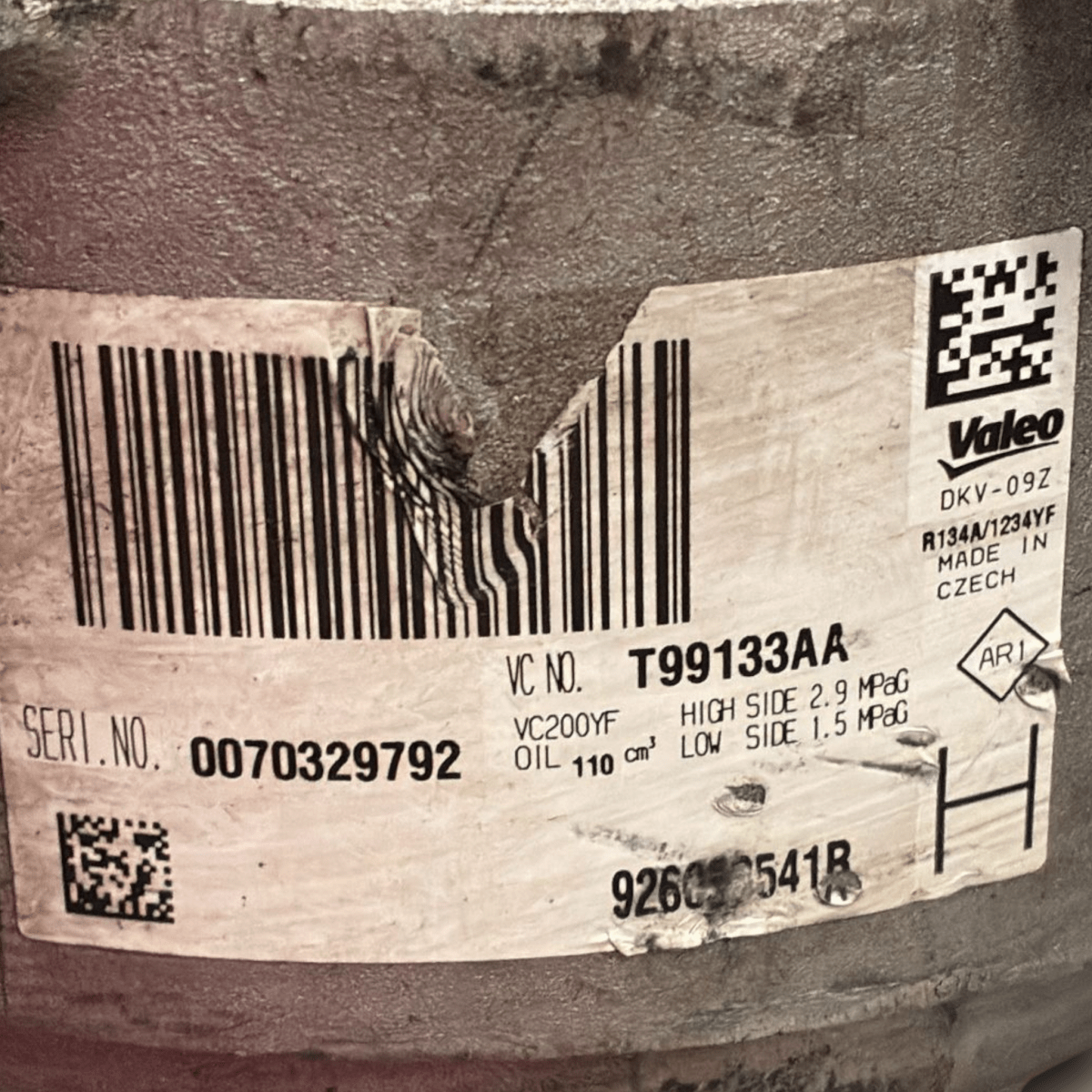 Compressore aria condizionata nissan micra v 1.5 diesel cod : t9913aa (2017 - 2022) - F&P CRASH SRL - Ricambi Usati