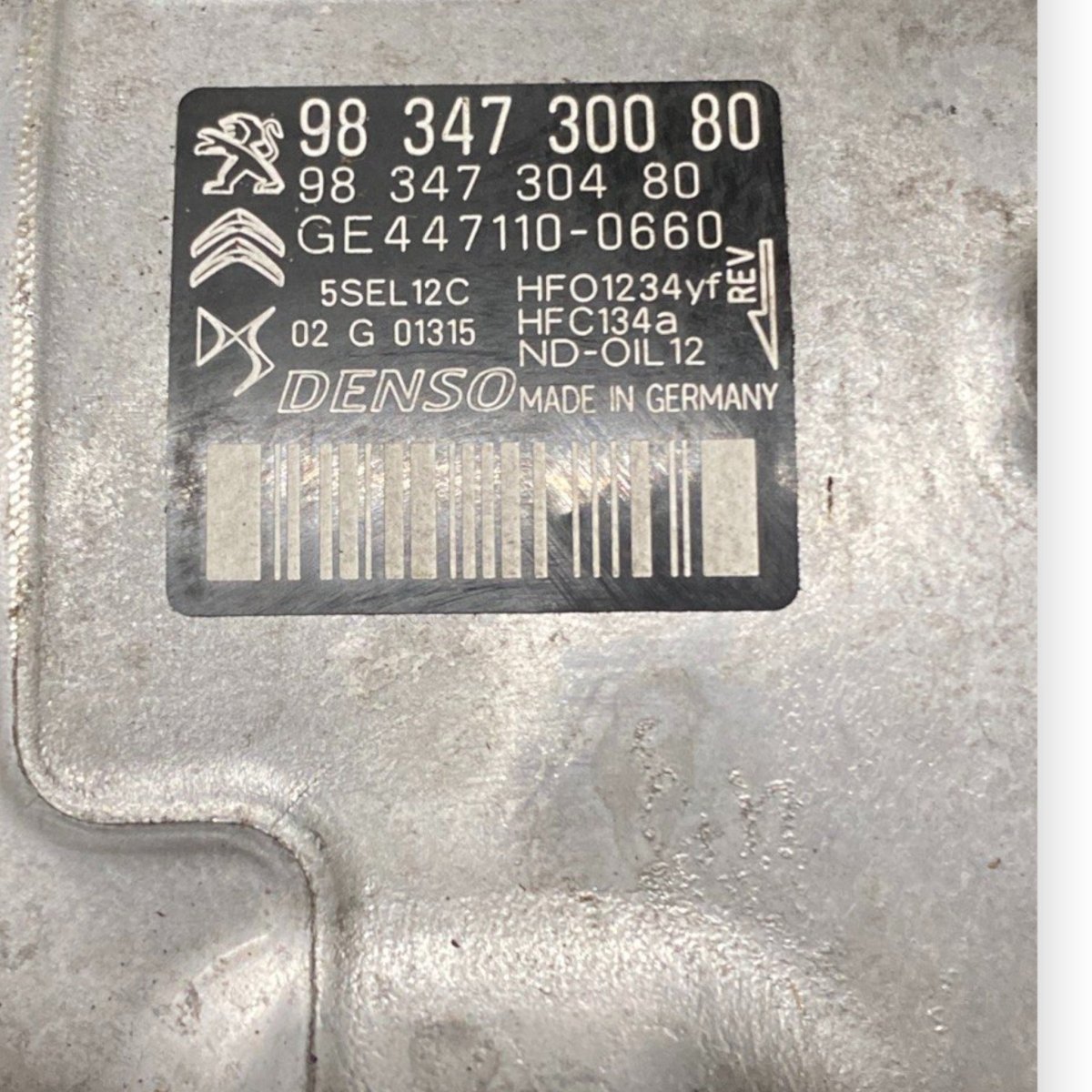 Compressore aria condizionata peugeot 208 ii 1.2 benzina (2019 - ) Cod: 9834730080 - F&P CRASH SRLS - Ricambi Usati