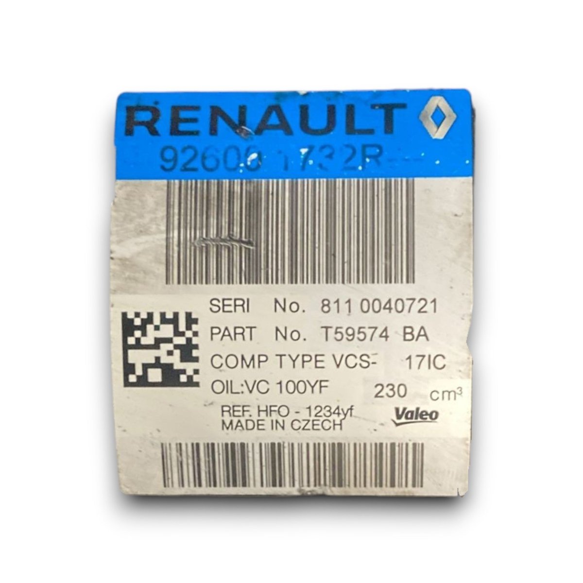 Compressore aria condizionata Renault trafic III cod . 926001732r 1.6 diesel (2014 >) - F&P CRASH SRL - Ricambi Usati