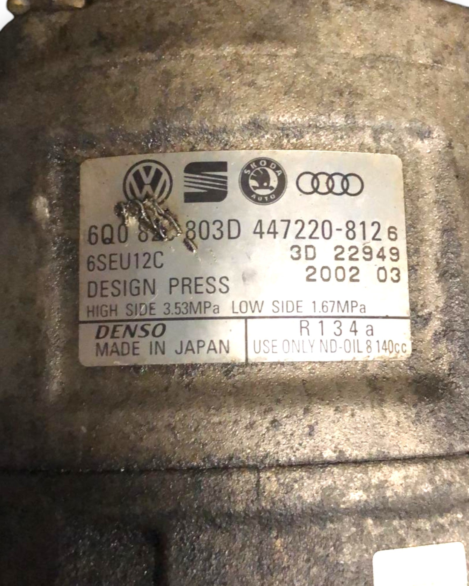 Air Conditioning Compressor Seat Ibiza 1.4 Petrol (2008 > 2017) code:447220 - 812 - F&P CRASH SRLS - Used Parts