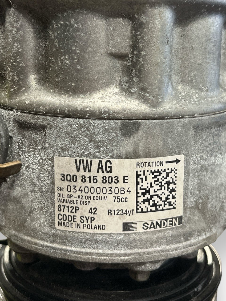 Air Conditioning Compressor Skoda Kamiq 1.0 tsi (2018>) code: 3Q0816803E - F&P CRASH SRLS - Used Parts