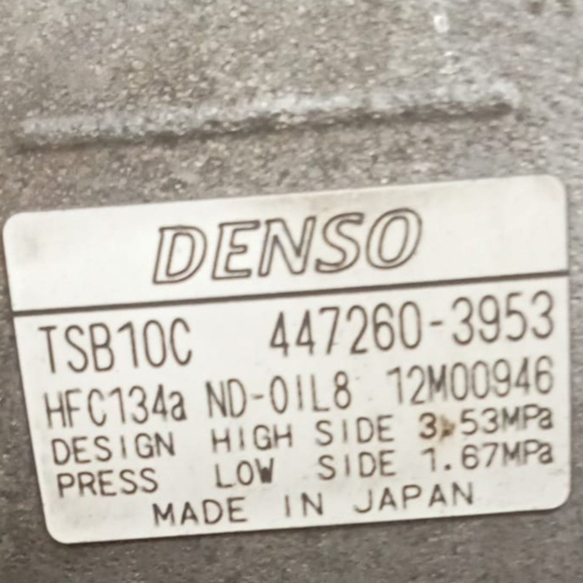 Compressore aria condizionata toyota iq 1kr-fe cod . 447260-3953 1.0 benzina (2008 > 2015) - F&P CRASH SRL - Ricambi Usati