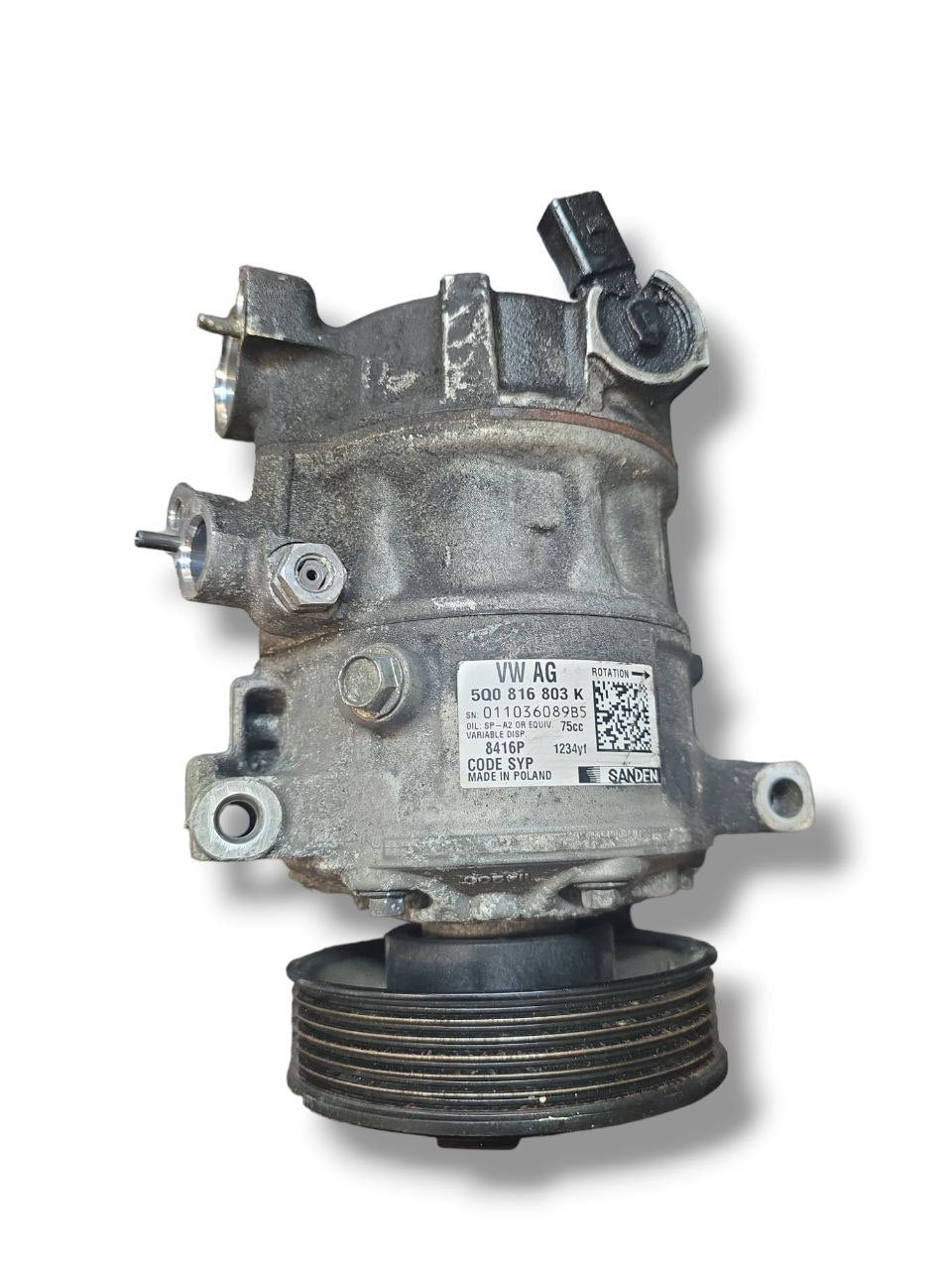 Compressore Aria Condizionata Volkswagen / Seat / Audi / Skoda 2.0 D ( 2016 ) Cod : 5Q0816803K - F&P CRASH SRLS - Ricambi Usati
