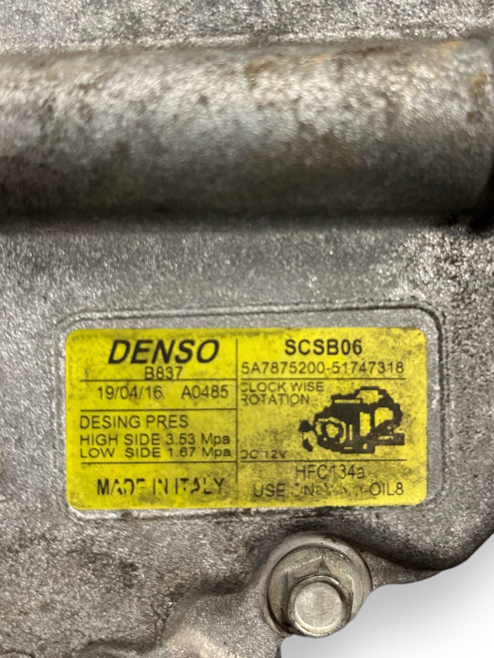 Compressore Clima Aria Condizionata Fiat Panda 169 1.2 Benzina (2003 al 2012) cod : 5A7875200 - 51747318 - F&P CRASH SRLS - Ricambi Usati