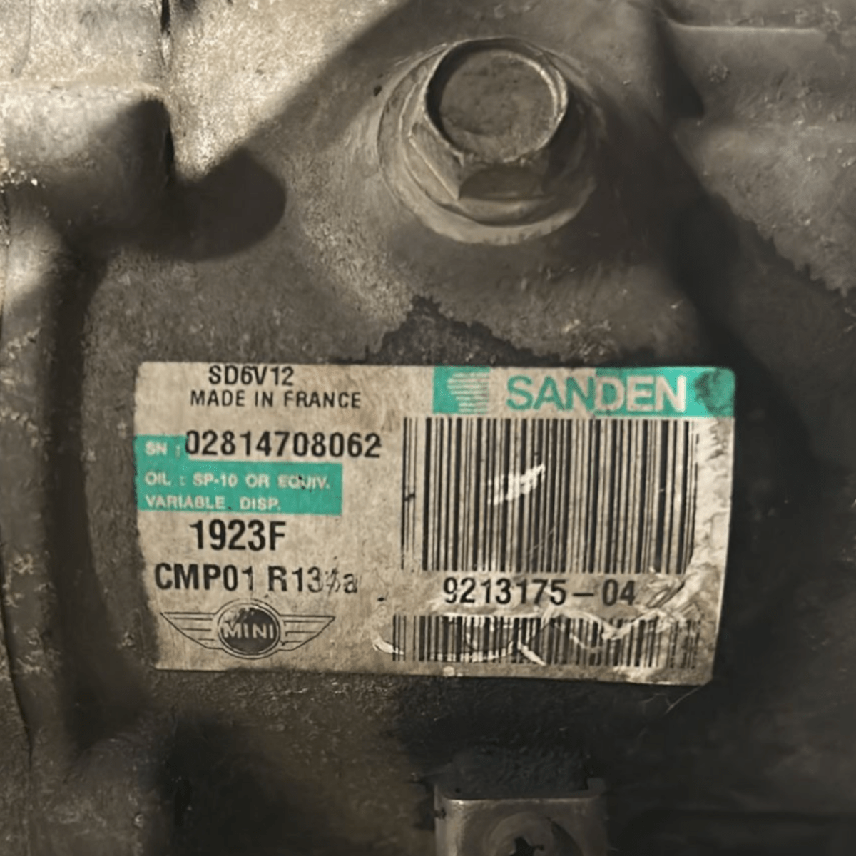 Mini one r56 1.6 diesel compressor code:9213175 - 04 (2007 > 2013) - F&P CRASH SRLS - Used Parts
