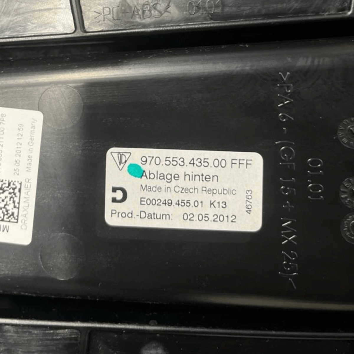 Console Centrale + Vano Porsche Panamera 970 (2009 al 2016) cod: 97055343500 - F&P CRASH SRLS - Ricambi Usati