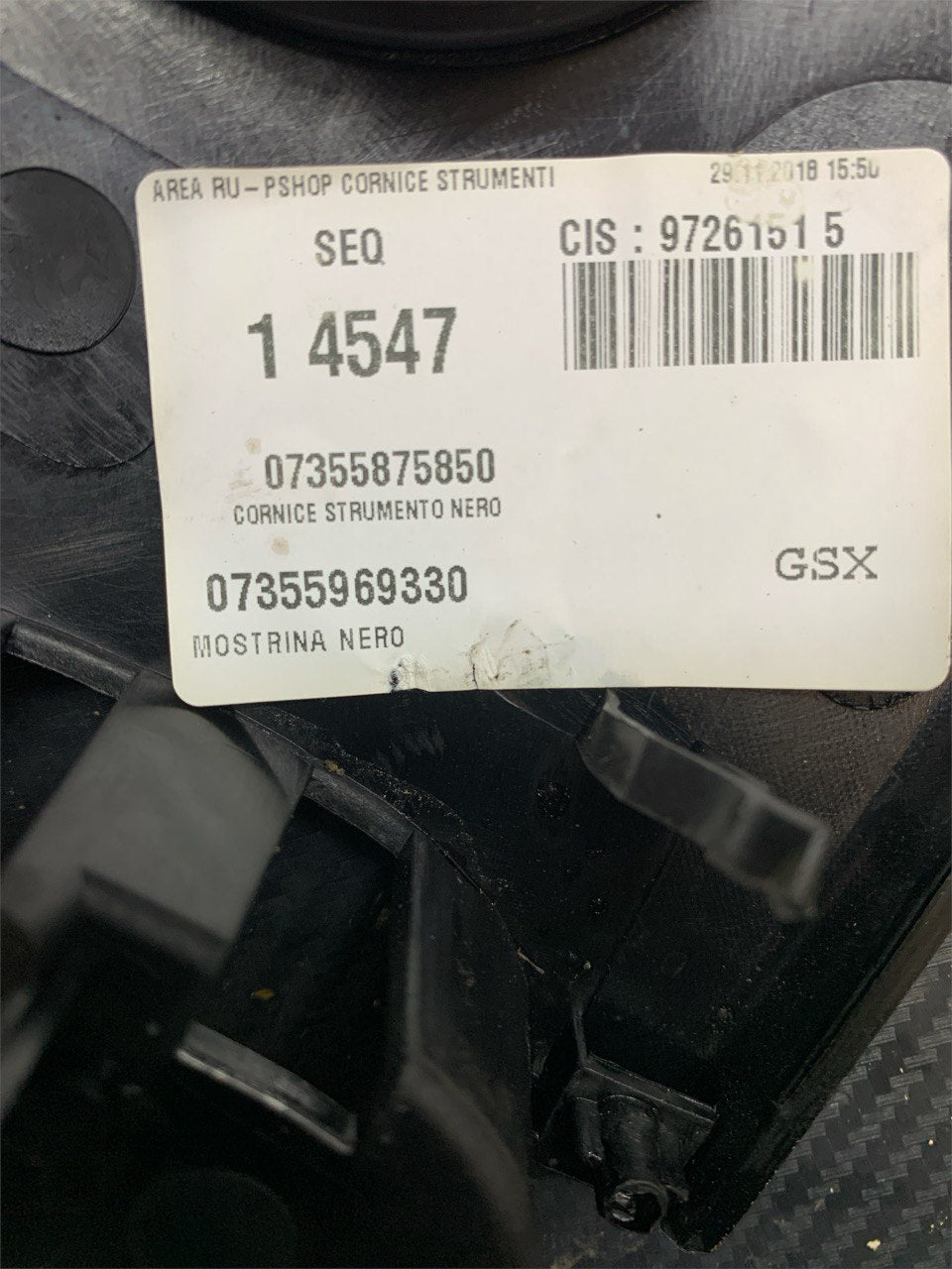 Frame Cover Picture Instruments Speedometer Fiat Panda 312 (2018) code.07355969330 - F&P CRASH SRLS - Used Spare Parts