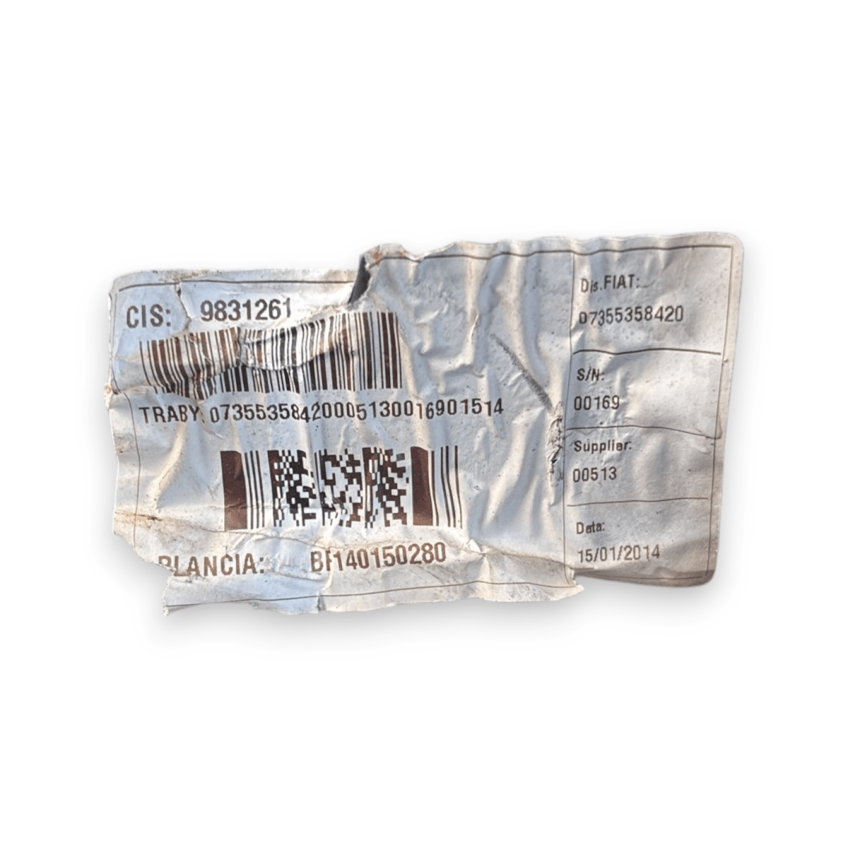 Cruscotto fiat panda 312 cod:07355358420 (2012 - ) + airbag passeggero - F&P CRASH SRL - Ricambi Usati