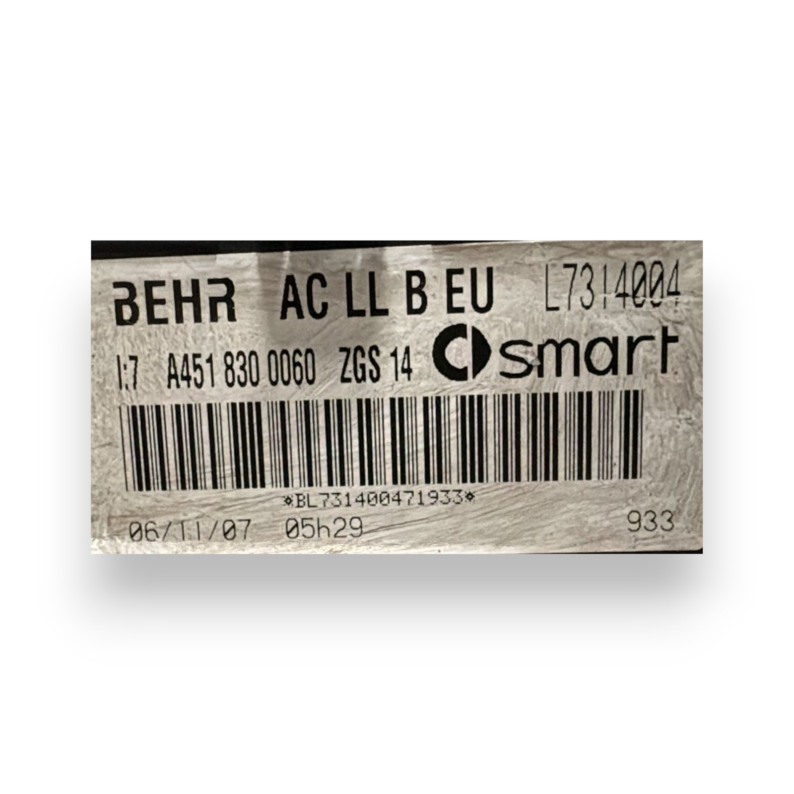 Skupina ogrevanja / peč Smart Fortwo (W451) koda.A4518300060 (2007-2015)