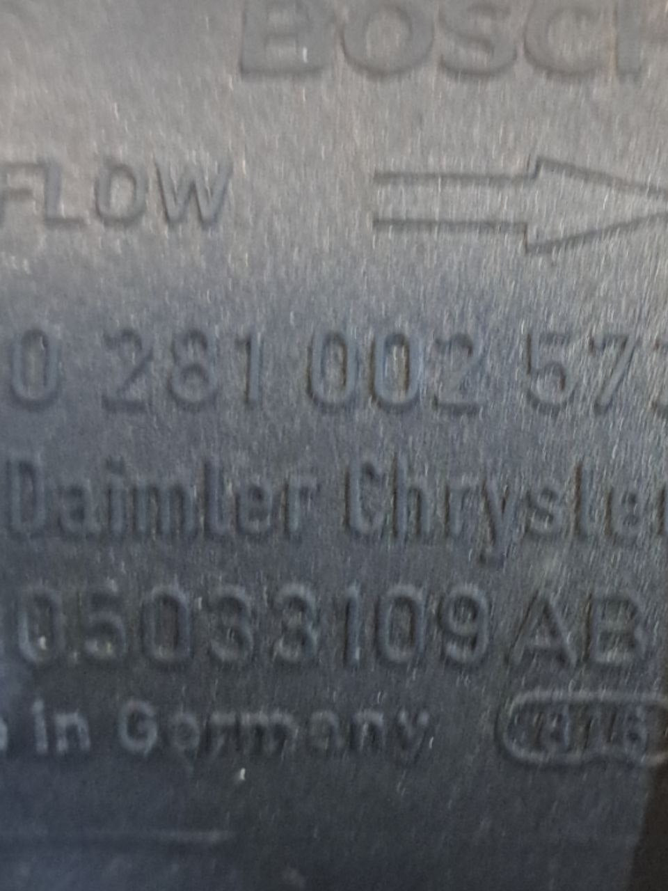 Debimeter / Flowmeter Chrysler PT Cruiser 2.2 diesel (2006) COD:0281002572 - F&P CRASH SRLS - Used Parts