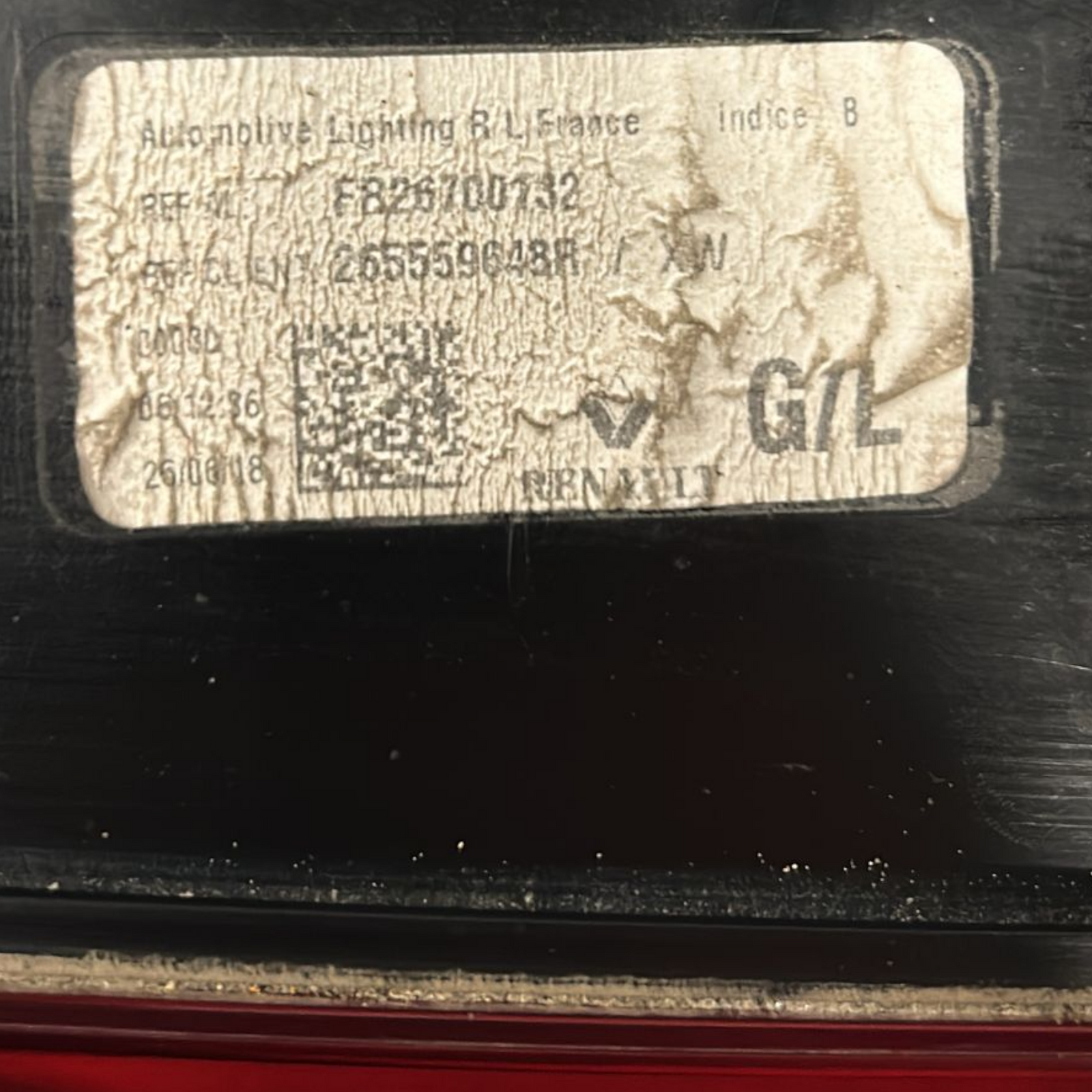 Stop / left inner rear light Renault Megane IV sedan code: 265559648R (2015 > 2024)