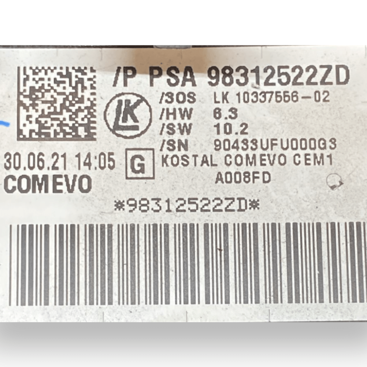 devioluci + contatto spiralato citroen jumpy cod:98312522zd (2016 - ) - F&P CRASH SRLS - Ricambi Usati