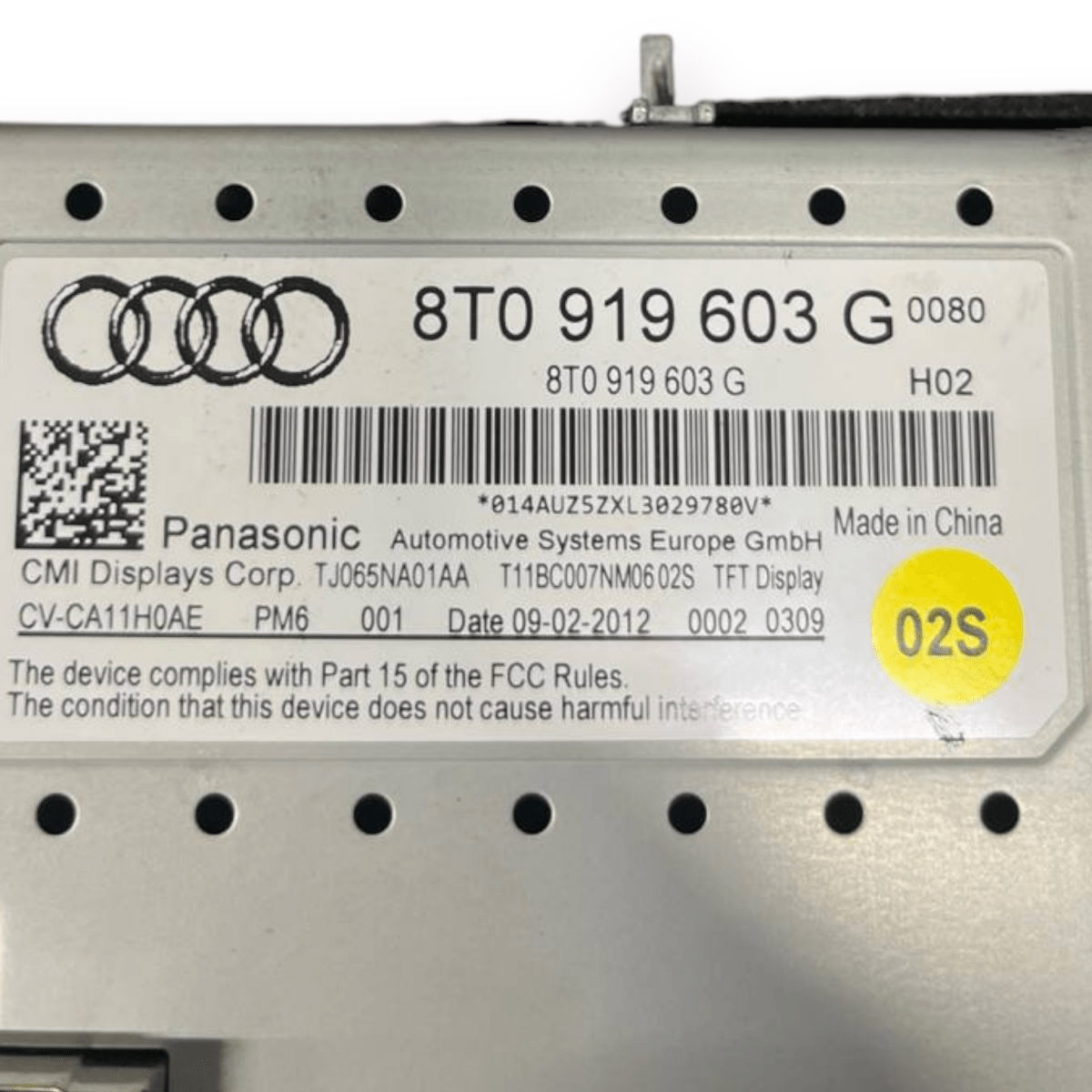 Display / Schermo Multifunzione Audi A4 B8 (2007 al 2016) cod: 8T0919603G - F&P CRASH SRLS - Ricambi Usati