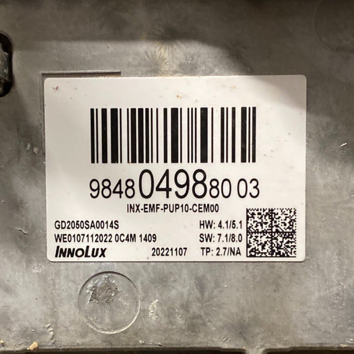 Display / schermo opel astra l (2022 - ) Cod: 984804988003 - F&P CRASH SRLS - Ricambi Usati