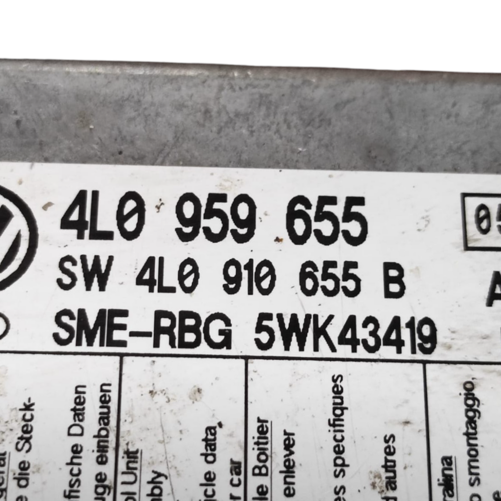 Airbag Audi Q7 COD Control Unit: 4L0959655 (2005-2015)