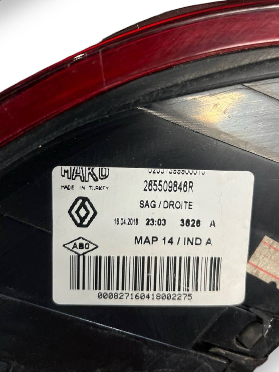 Rear right (dx) halogen tail light for Renault Clio IV (2012 to 2021) code: 265509846R - F&P CRASH SRLS - Used Parts