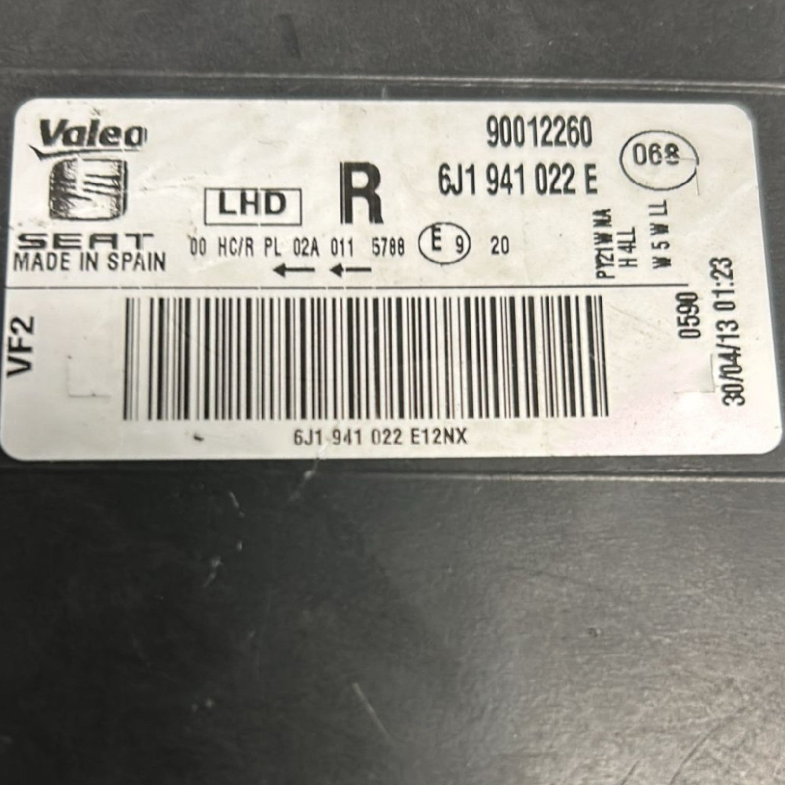 Front Right Halogen Headlight Seat Ibiza (2008 > 2017) code:6J1941022E - F&P CRASH SRLS - Used Parts