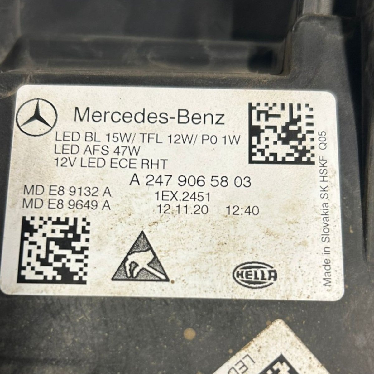 Faro / fanale anteriore destro mercedes benz classe b w247 cod:A2479065803 (20119 >) - F&P CRASH SRLS - Ricambi Usati